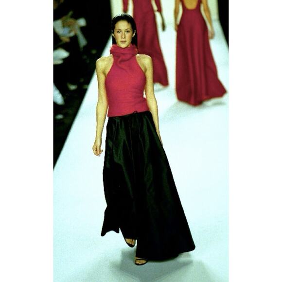 Ralph Lauren Collection Purple Label Runway Silk Maxi Skirt Black Long 1999 90s - Picture 2 of 16
